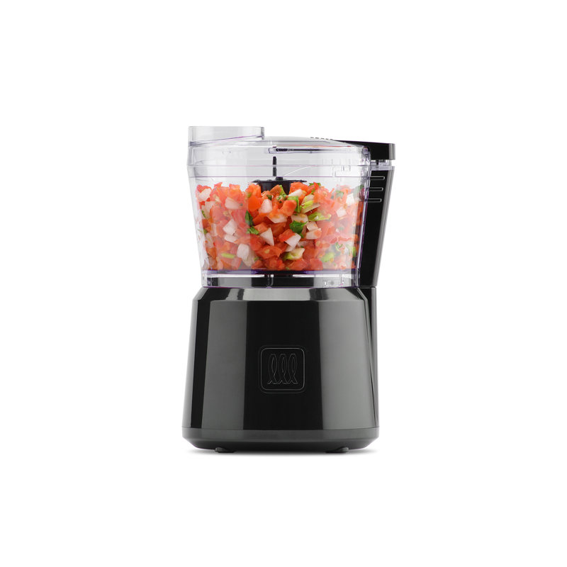 Black Compact 3-Cup Food Processor with Variable Speed