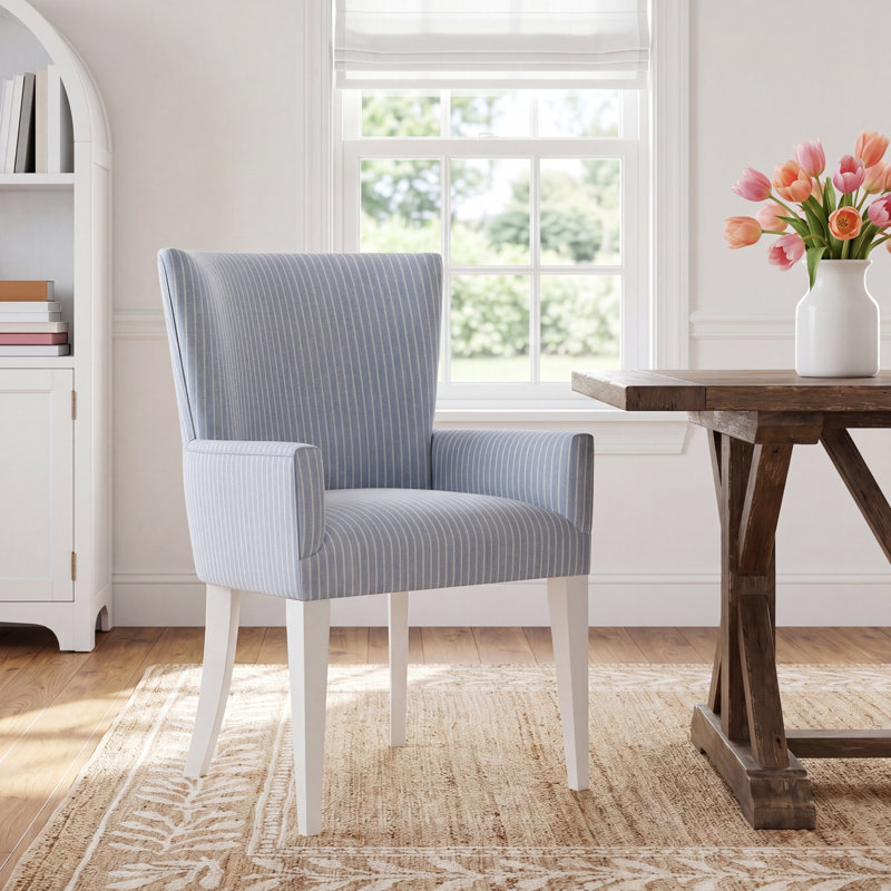 Lana Solid Wood Acrylic Upholstered Dining Armchair