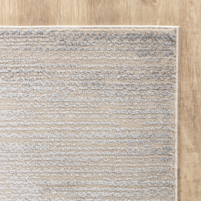 High-Low Preston Rug, Runner 2'7" x 10', Beige/Gray