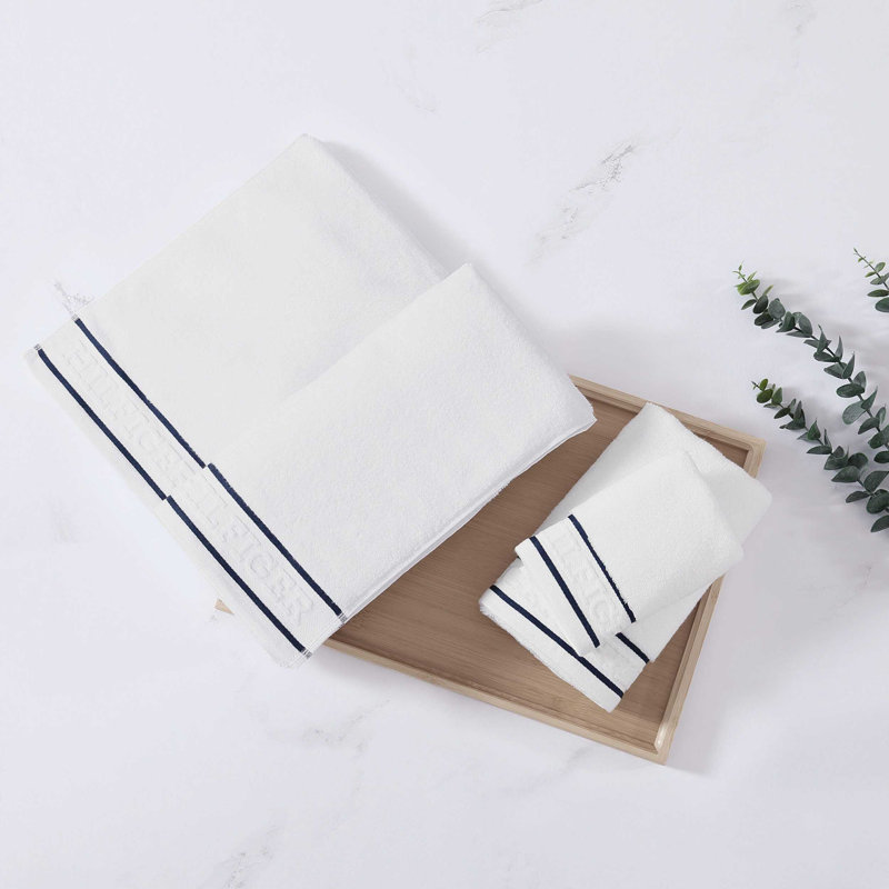 Ensemble de serviettes 6 pièces Tommy Hilfiger, Blanc