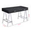 Writing Table Accessory Trio Supply House Newhaven Chrome & Black High Gloss Writing Desk ...