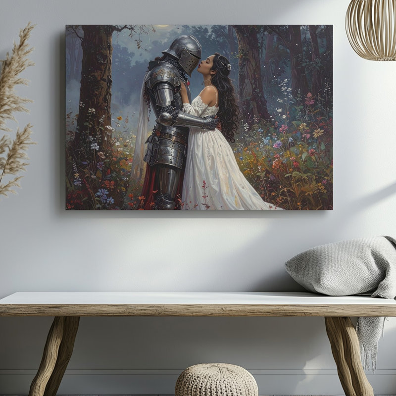 Art mural sur toile, "Knight S Embrace", H 11 po x l 14 po