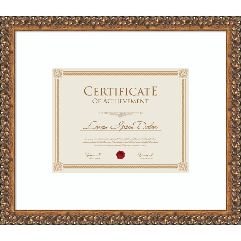 Antique Bronze Wood Picture Frame, Smooth bright white, 17x14.5 Matted to 11x9