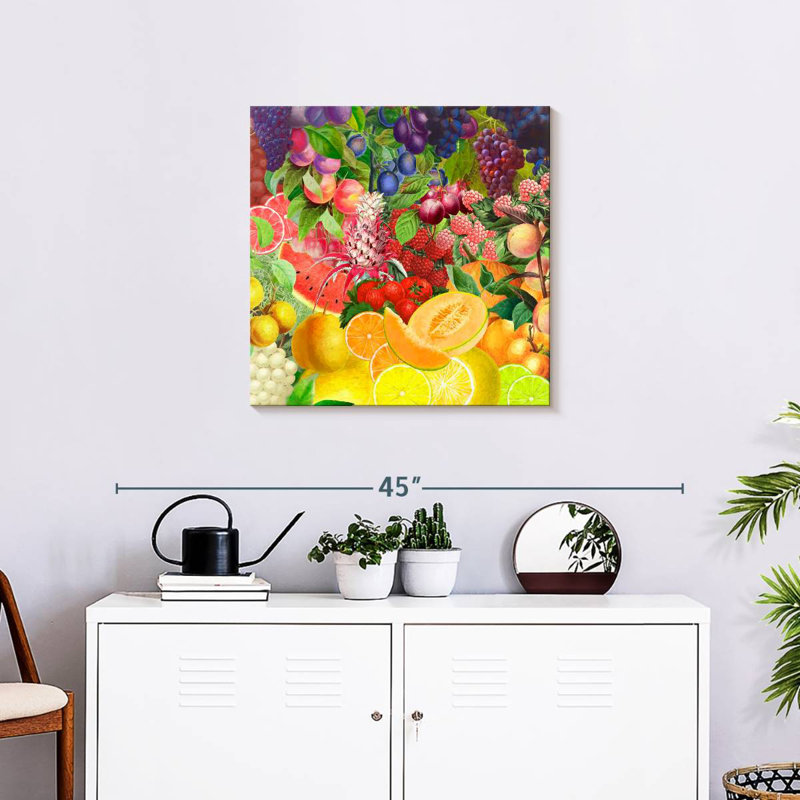 Yarlin fruits arc-en-ciel, H 24 po x l 24 po