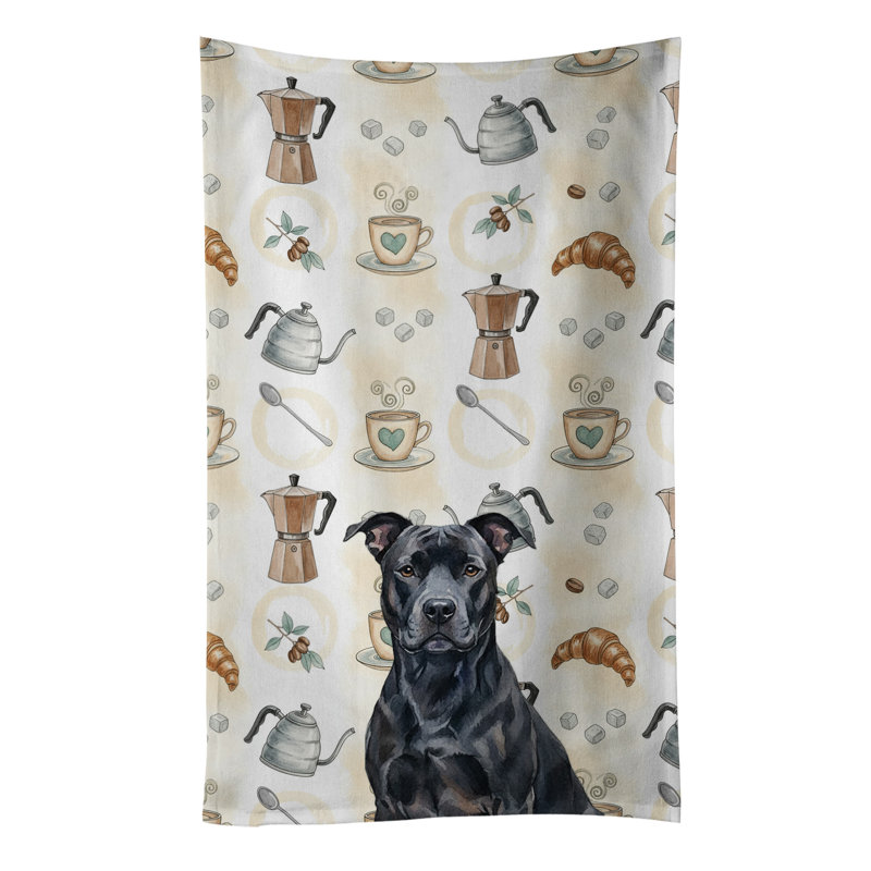 Torchon noir noir Staffordshire Terrier, Staffordshire terrier noir américain