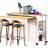 47 - Inch Kitchen Cart With Extendable Table, Rubber Wood Veneer Top, Adjustable Shelving Units, Soft Close Cabinet Hinges Shelf,-1614018123