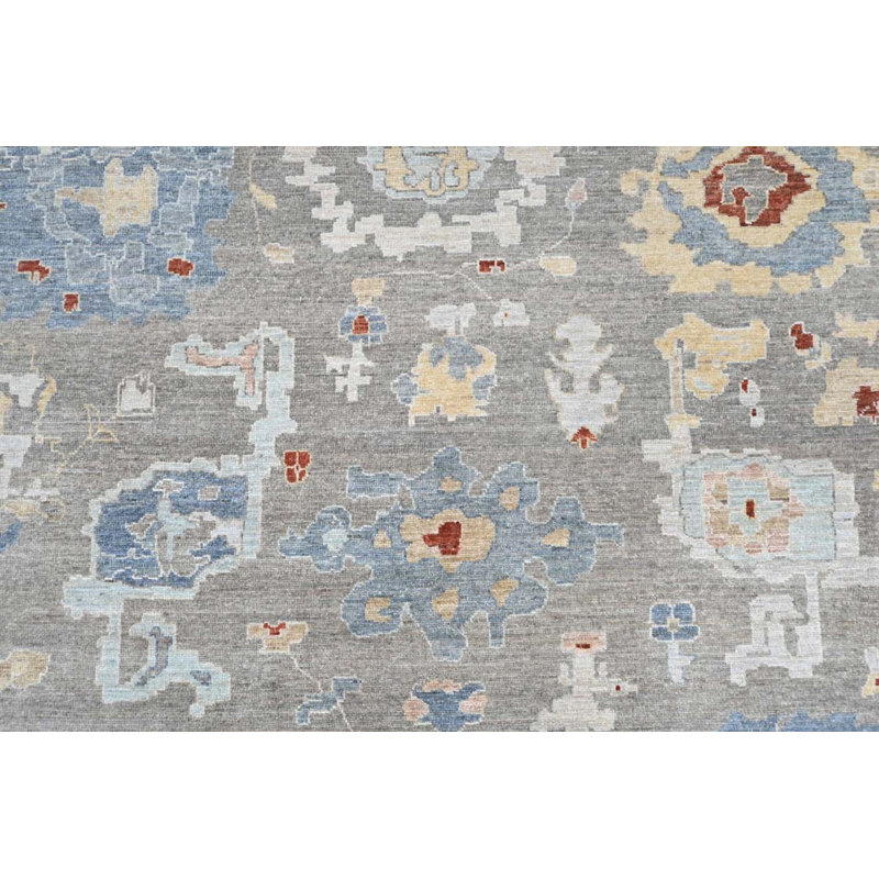 Oushak Collection, Transitional One-of-a-Kind Rectangle 9'10" X 13'6" Hand Knotted Area Rug