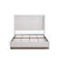 Grand lit gigogne minimaliste rustique blanc crème avec tête de lit de 53,1 po de hauteur, structure en métal, grand lit rembourré de soutien, style grand, pas de bruit, assemblage par l'utilisateur-129627177