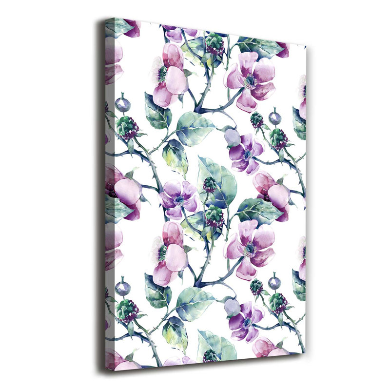 Blackberry Flowers - Wrapped Canvas Print