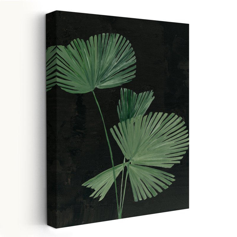 Palmier botanique III - art botanique noir, H 36 po x l 24 po