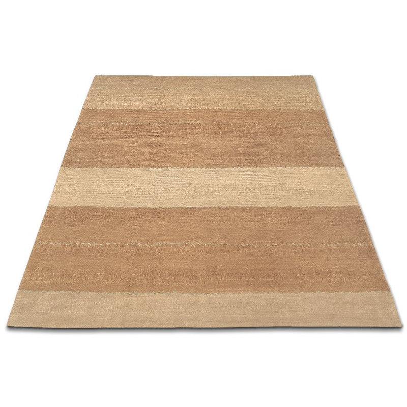 Tapeats Wool Striped Area Rug in Beige/Neutral, Rectangle 6' x 9'