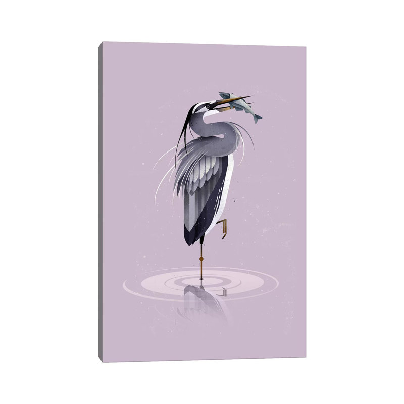 Grey Heron by Dieter Braun - Print on Canvas, Wrapped Canvas, 66.04 cm H x 45.72 cm W x 1.91 cm D