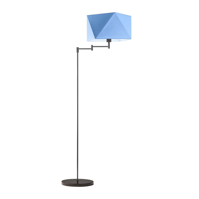 Glasper 163cm Swing Arm Floor Lamp, Blue, Black