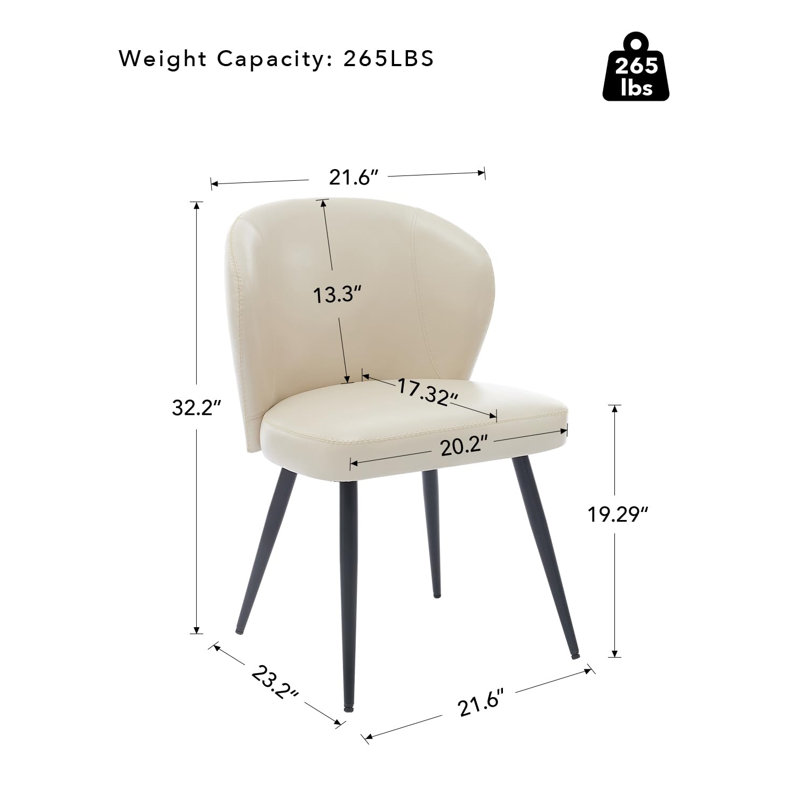 49cm H Side Chair in Beige