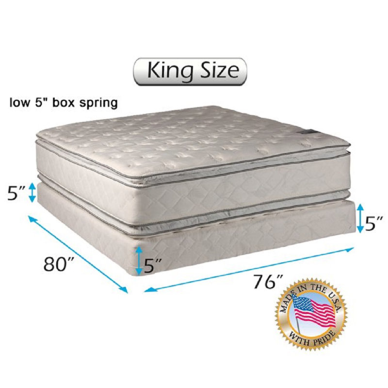 Williamsen 12'' Plush Memory Foam Graphite Infused Innerspring Mattress and Box Spring, King
