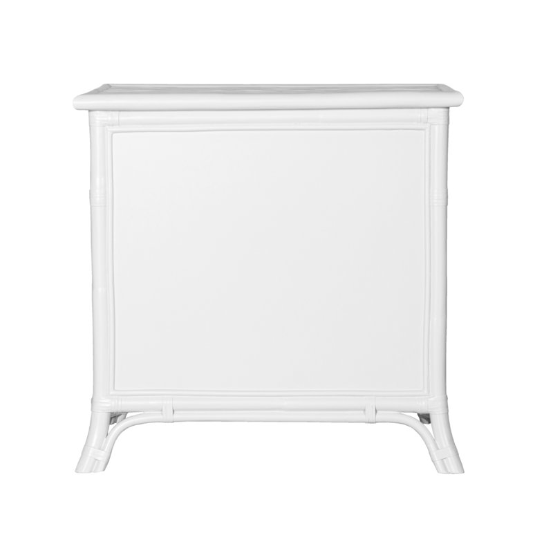 Table de chevet 4 tiroirs Bermuda, Blanc