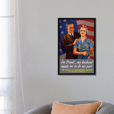 « wwii poster i is fiers my mari me veux me faire ma part », affiche rétro sur toile