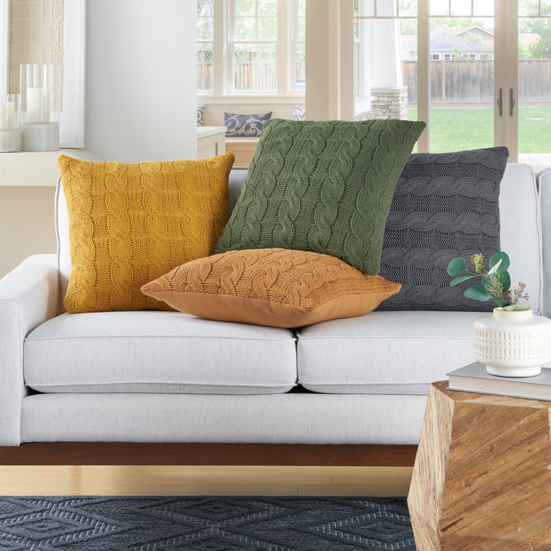 Ensemble de 2 coussins décoratifs en coton uni Life Styles, Gris anthracite