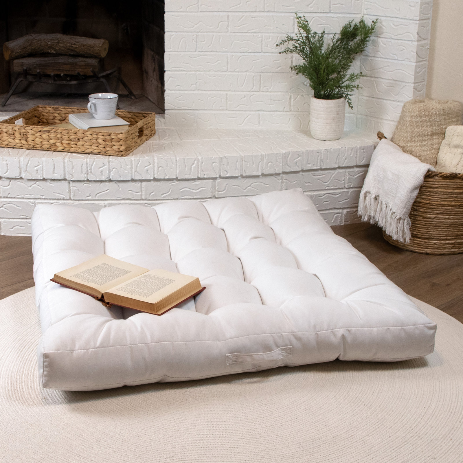Antoni 40" x 40" Sunbrella® Throw Pillow, White