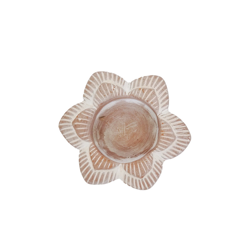 Porte-bougie thé terre cuite - Fleur