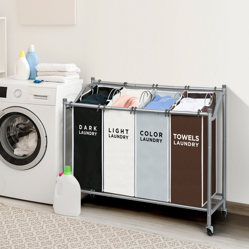 Trieur de linge roulant avec poignées