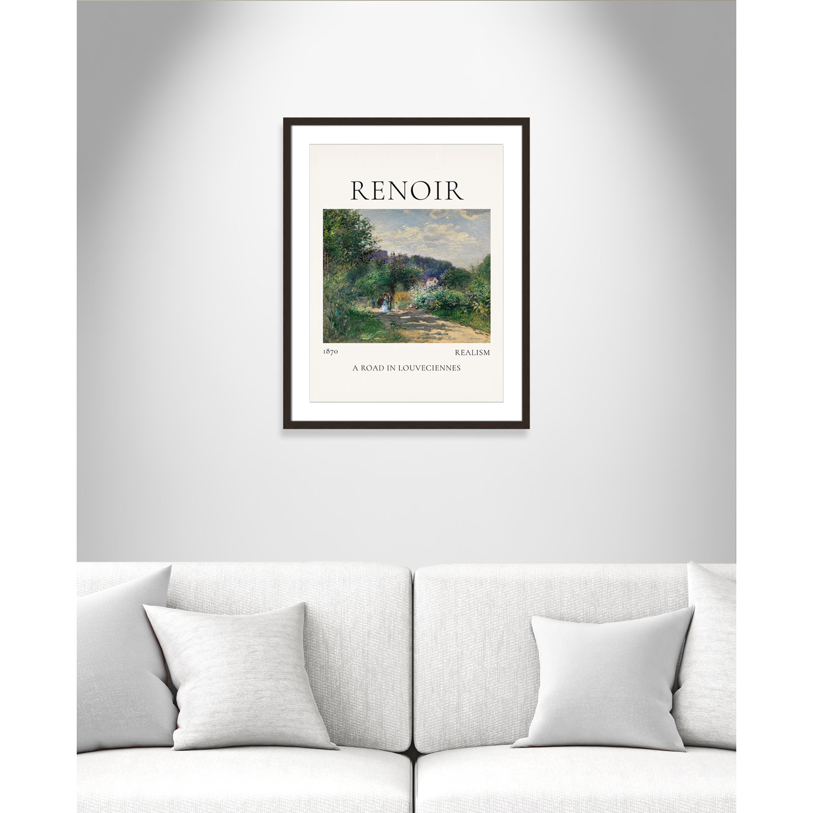 Rocchetto "A Road in Louveciennes" Print, Walnut Single Picture Frame, Yes, 29.5" H x 23.5" W x 1.25" D