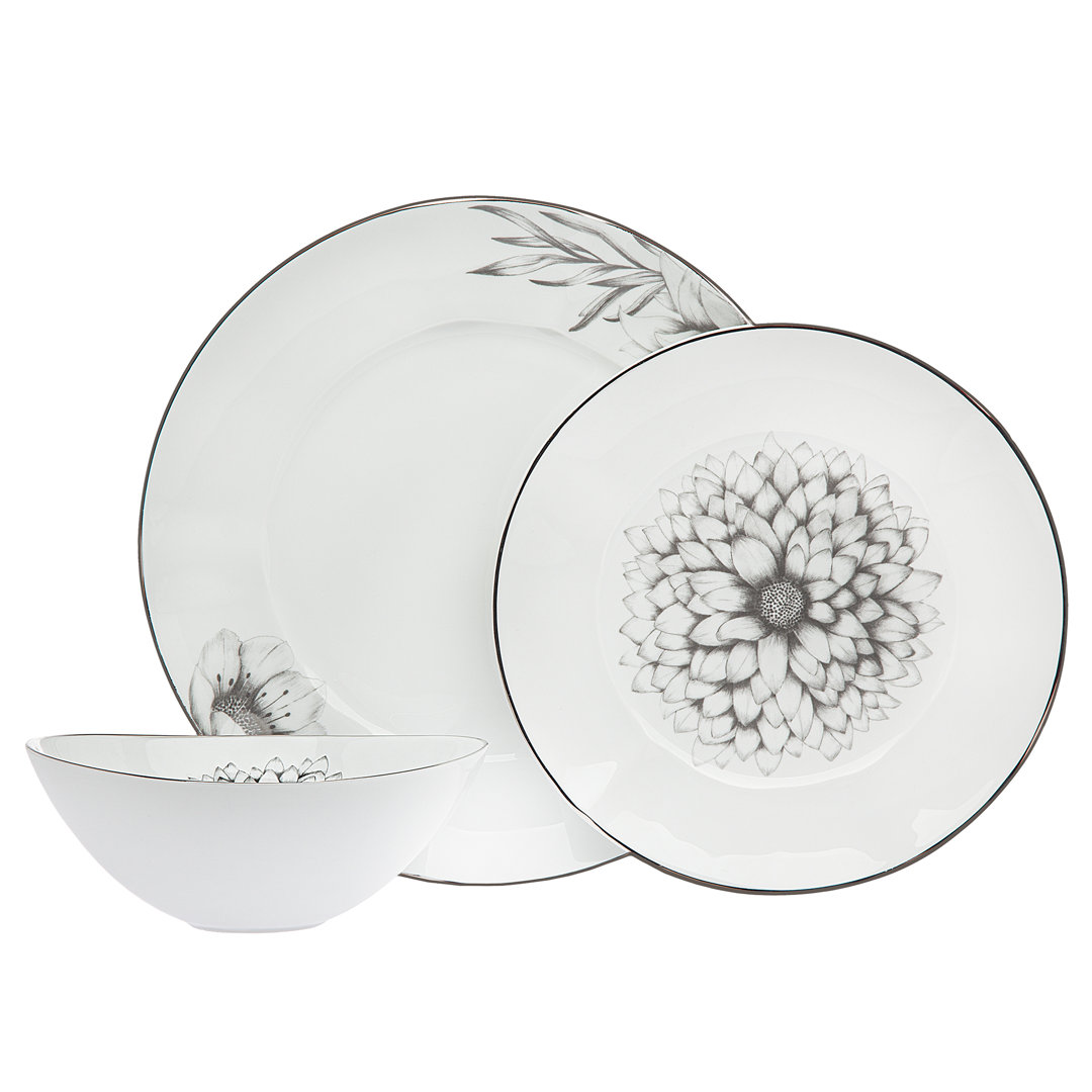Dahlia Piece Porcelain China Dinnerware Set Ricci Argentieri