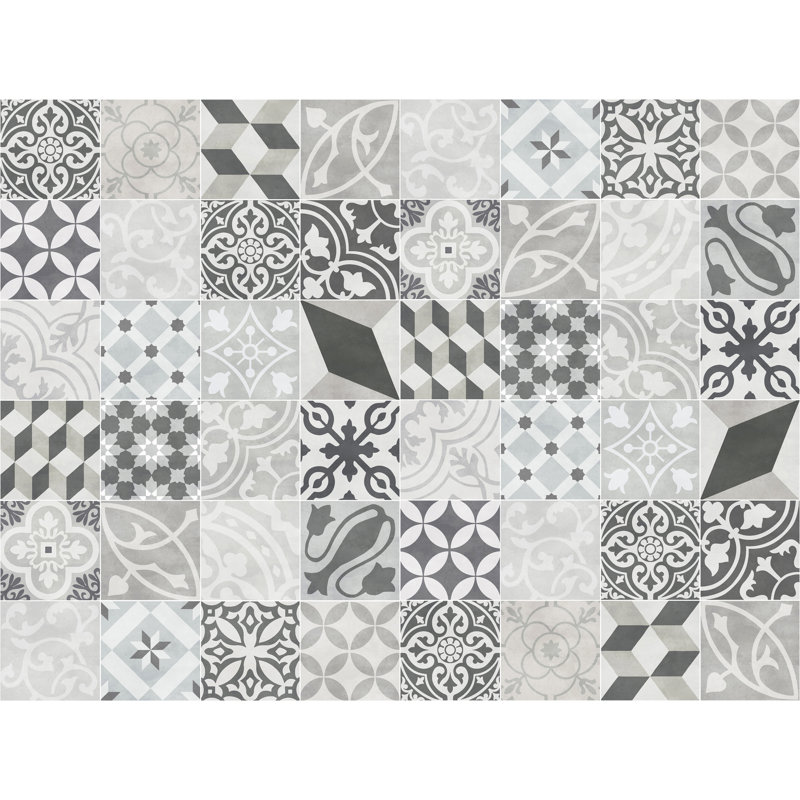 Sadie Vinyl Machine Printed Area Rug, Rectangle 2'7.5" x 9'10.1"