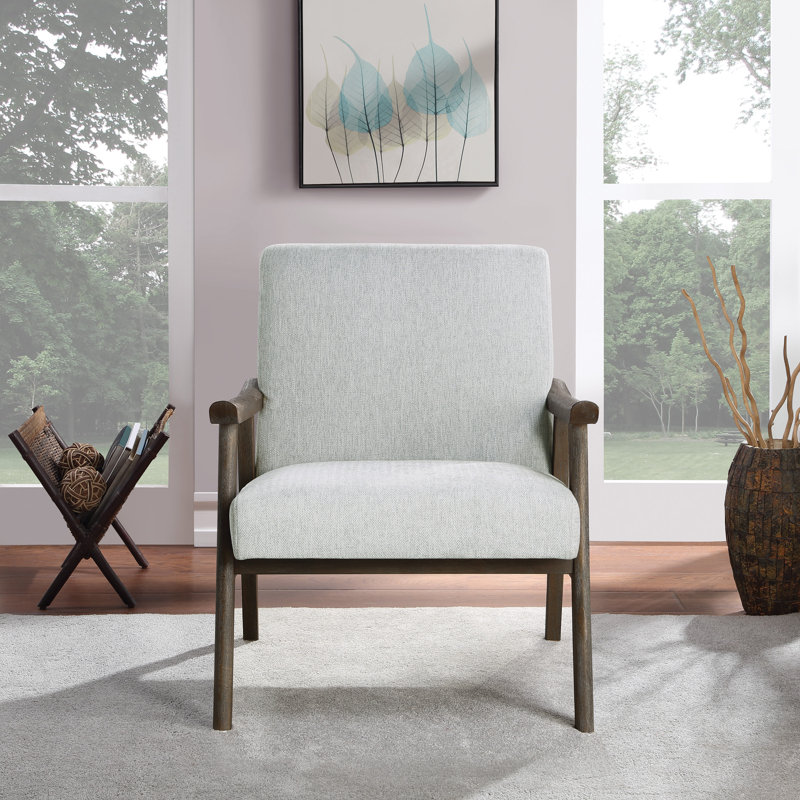 Albury Upholstered Accent Chair, Smoke 100% Polyester, Dark Brown