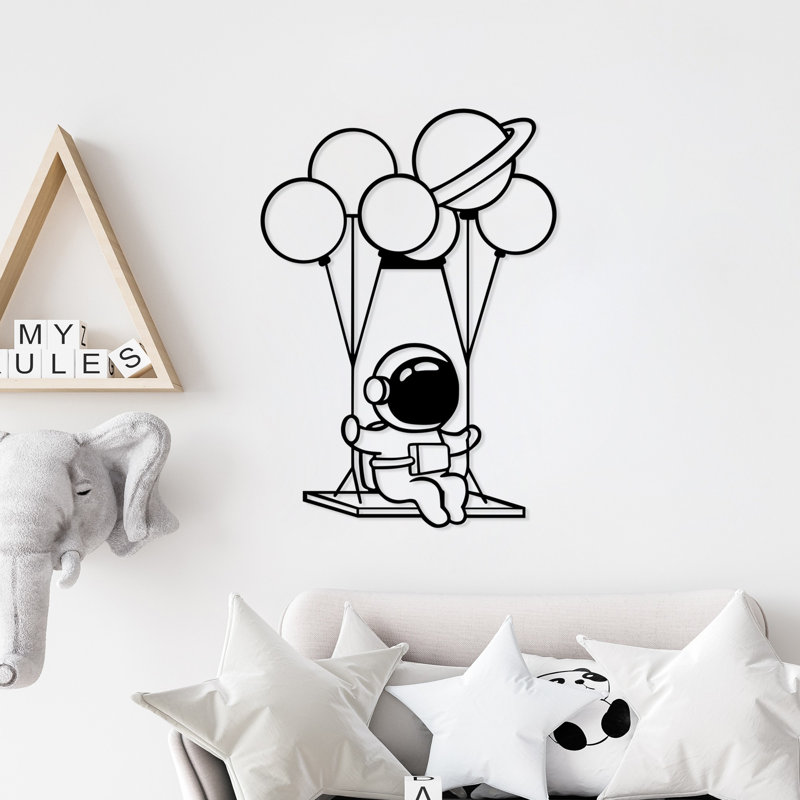 Stylish Decorative Metal Wall Accessory, Black, 17.3 x 27.6 inches | 100% Metal Construction, Thickness: 0.06 inches | Lightweight (1.4 lbs), Easy to Hang | Perfect for Modern Home Décor & Office Spaces