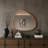 45 Inch Asymmetrical Solid Wood Framed Wall Mirror, Walnut