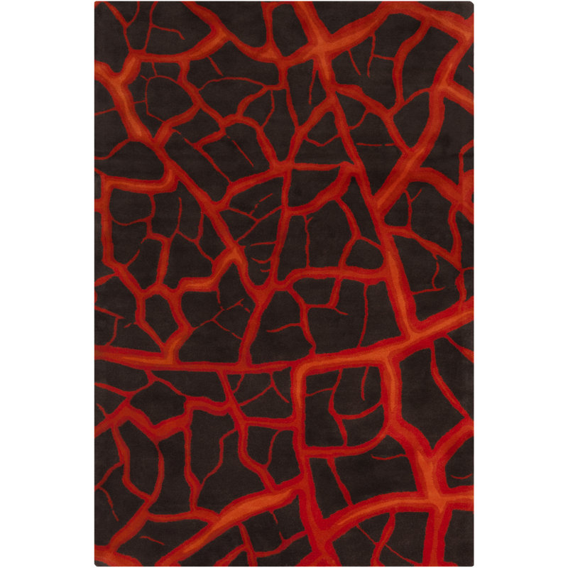 Tapis rouge en laine touffeté à la main Ailey
