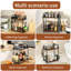Organisateur de bar à café à 2 niveaux pour le bureau personnel, support à épices pour comptoir, tablette de rangement de comptoir de cuisine avec panier suspendu, organisateur de station de condiment de café et de thé