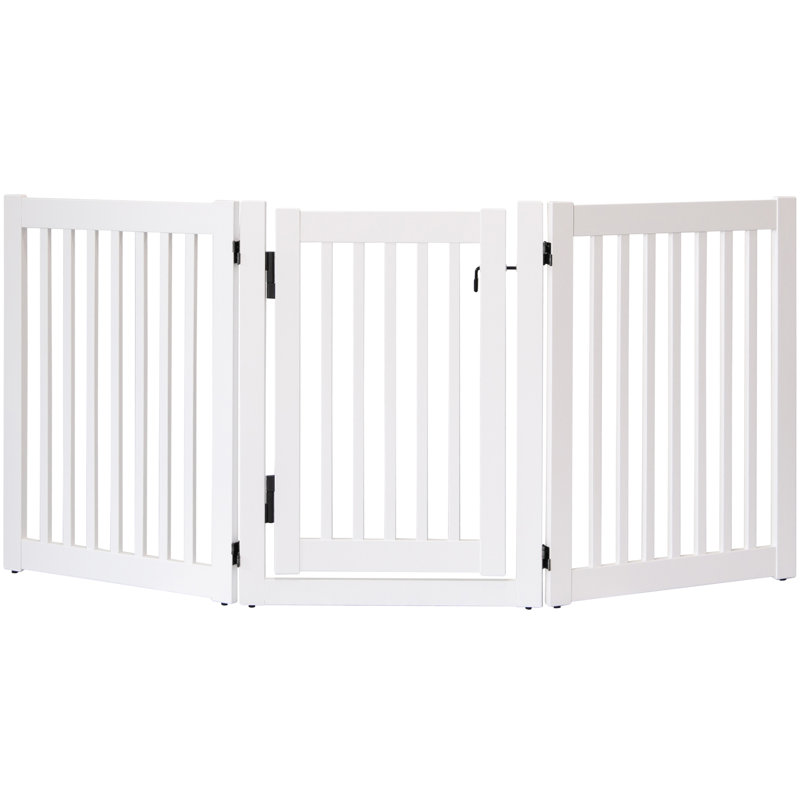 Barrière pour animaux autoportante autoportante 3 panneaux Clarissa, Blanc, H 32 po x l 32 po jusqu'à 60 po