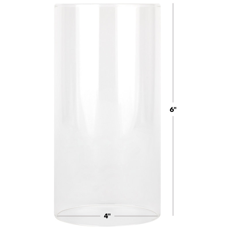 Glass Tabletop Hurricane, 6" H x 4" W x 4" D