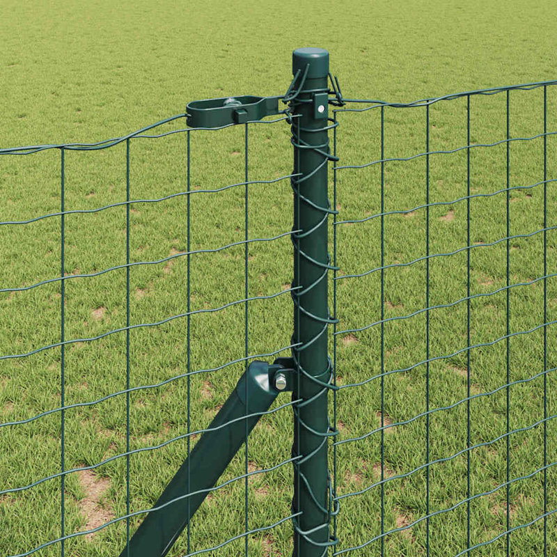 Poteau pour clôture vidaXL - 13 pièces - acier vert, H 39,4 po x l 1,3 po x P 1,3 po, Vert