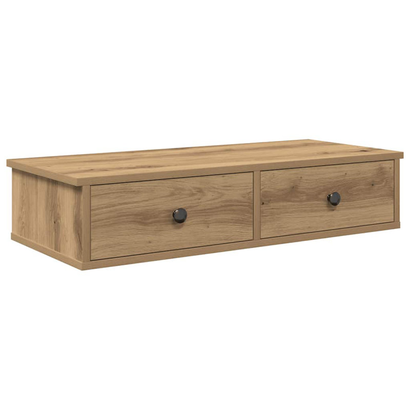 113-9 Wall Mounted Shelf, 17cm H x 80cm W x 31cm D, Artisan oak