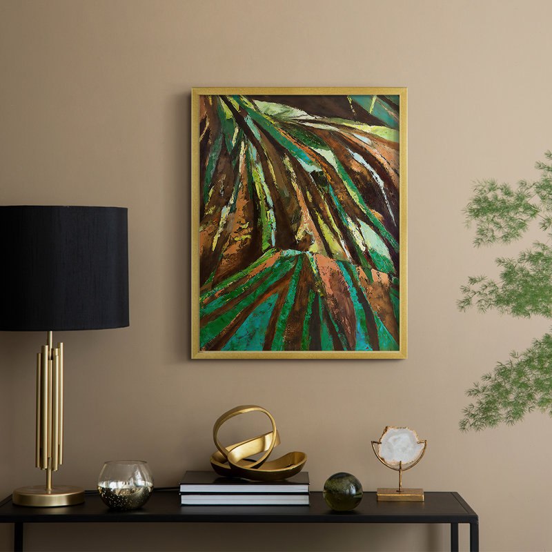 Las Palmas II, reproduction encadrée - bois massif, H 11 po x l 9 po, Doré