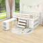 Wood Loft Bed With Desk And Storage Drawers,Ladder-1379902278-1379902279