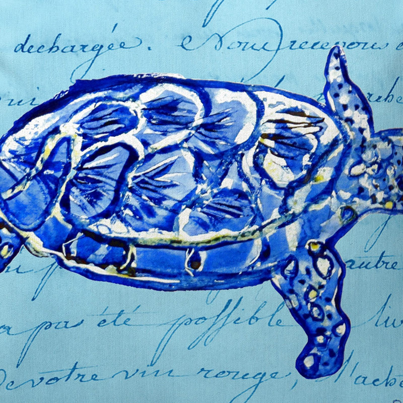 Housse de coussin d'extérieur rectangulaire Sea Turtle, Grand