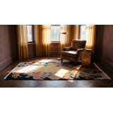 Warm Antique Chinese Art Deco Small Scatter Size Throw Rug