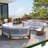 8-Piece Farmhouse Curved Modular Outdoor Patio Sectional Sofa Set with Coffee Table
