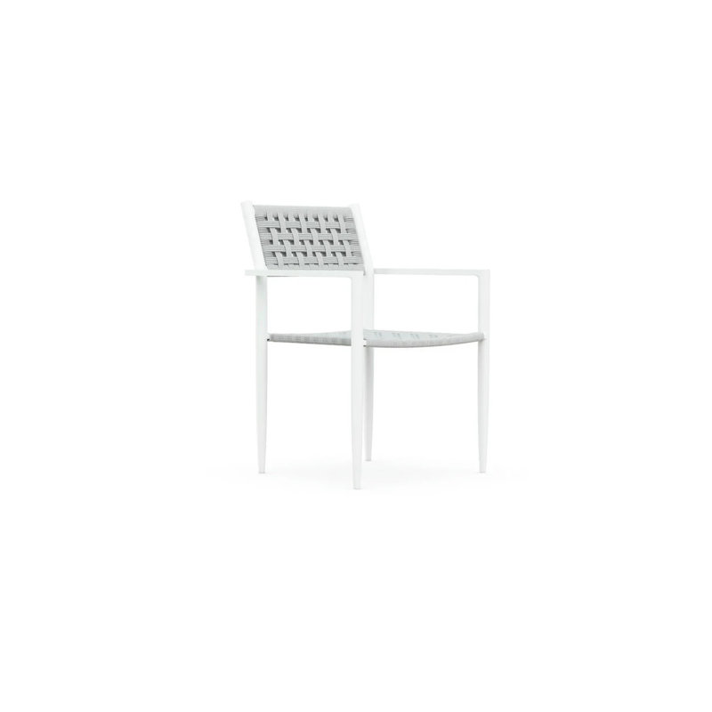 Naples Dining Chair, Matte White/Pearl Gray