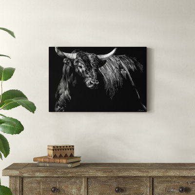 " Brindle Rodeo Bull " by Julie Chapman Painting Print
