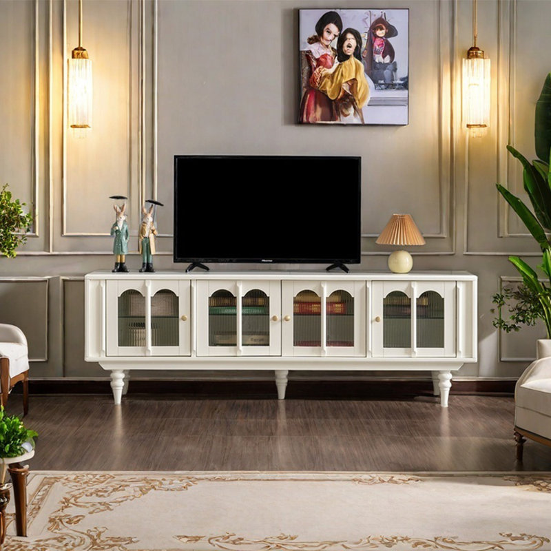 French style white TV cabinet, 70.87"