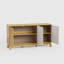 Buffet de style buffet cannelé de 58 po, crédence de rangement pour bar à café avec 3 portes et tablettes réglables-1049388225