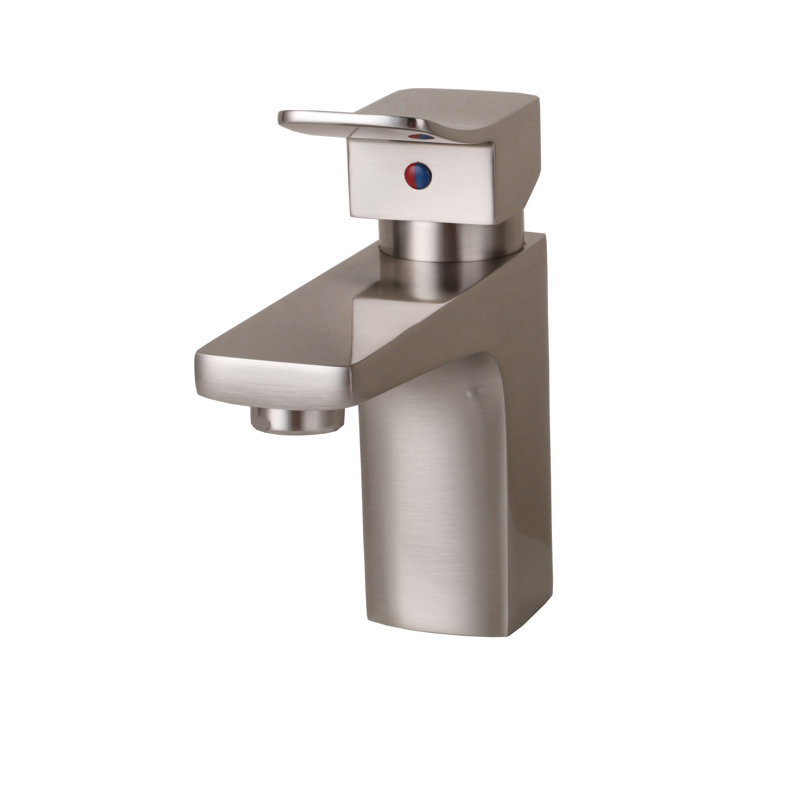 Robinet de salle de bains monotrou avec ensemble de drainage, Nickel brossé