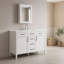 Meuble-lavabo de salle de bain avec comptoir en composite, 4 tiroirs, 2 portes à fermeture douce et tablettes réglables-133422849