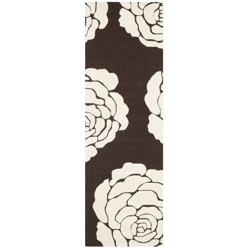 Cannen Hand Tufted Wool Floral Rug, Runner 2'6" x 8'