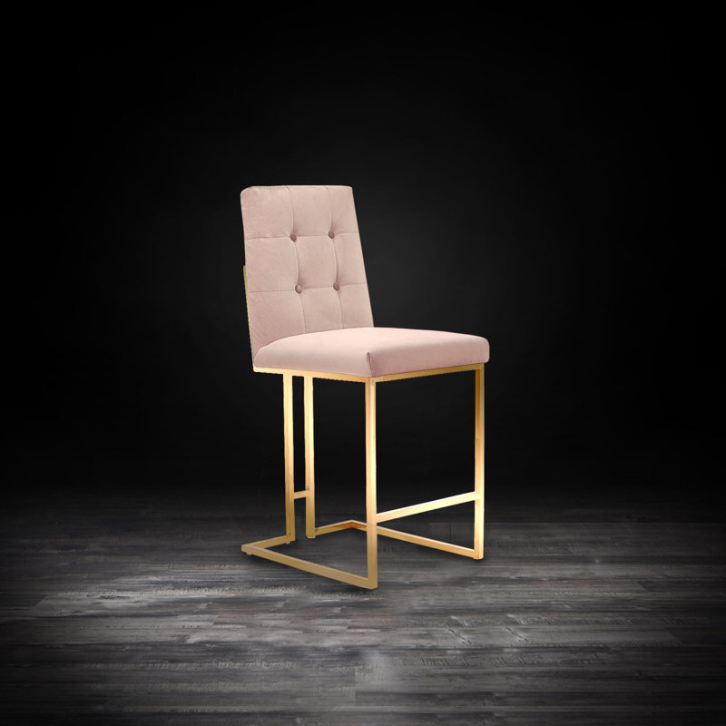 Tabouret de bar et de comptoir Cameron, Brun, Tabouret de comptoir (siège d'une hauteur de 27 p